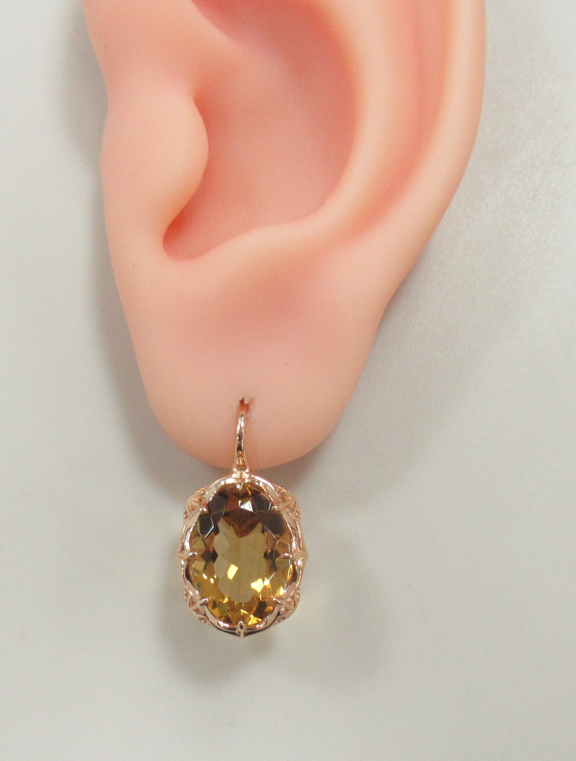 Серебряные серьги с цитринами